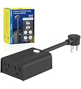 Minoston 800 Series Z-Wave Plug, Outdoor Zwave Smart Plug with 2 Individual Outlets, Waterproof Z...