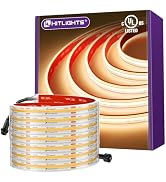 Outdoor COB LED Strip Lights Waterproof 2700K, 16.4ft IP67 24V Tape Light Warm White High Density...