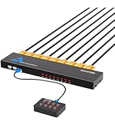 Arvitek 8 Port KVM Switch VGA, Rack Mount KVM 8X1 for 8 PCs Share 1 Monitor & 4 USB Devices + 8 K...