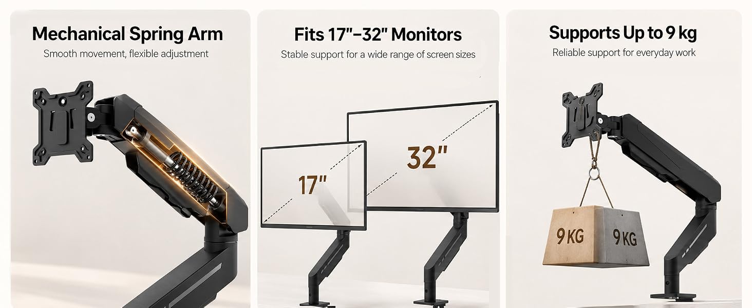 single arm monitor mount