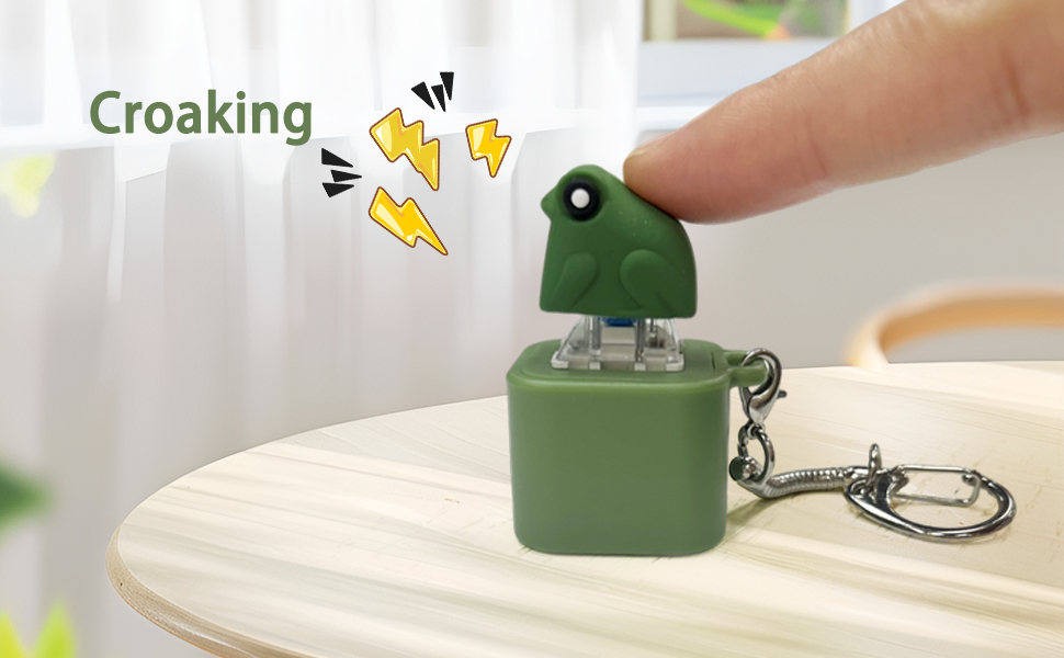 Experience the amusing sound of a croaking frog with every press!