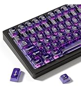 dagaladoo Purple Clear keycaps,Transparent keycaps 60 75 100 Percent,Jelly keycap Set,Shine Throu...