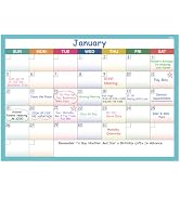 Large Dry Erase Calendar for Wall - Undated 1 Month Wall Calendar, 40" x 28", Erasable &amp; Reusable...
