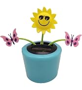 Cute Solar Dancing Flowers Swinging Sunflower Insect Flip Flap Flowers Solar Power Bobblehead Dan...
