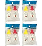 Juroicessry 4 Pairs Mini Ketchup Bottles for Bento Box Accessories, 25ml, Empty Japanese Salad Dr...