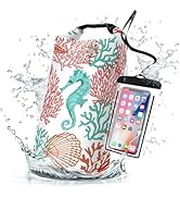 Waterproof Dry Bag,Roll Top Sea Turtle Starfish Coral Waterproof Backpack 5L/10L/20L Floating and...