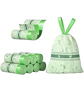 LJIACLEA 4 Gallon Drawstring Trash Bag 217 Count Mugwort Scented Bathroom Garbage Bags Small Sing...