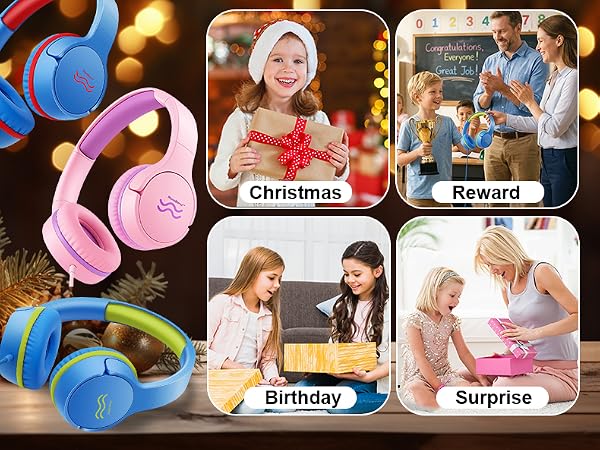 Foldable kids headphones w/ volume limiter &amp;amp; mic: Christmas, birthdays, rewards, surprises