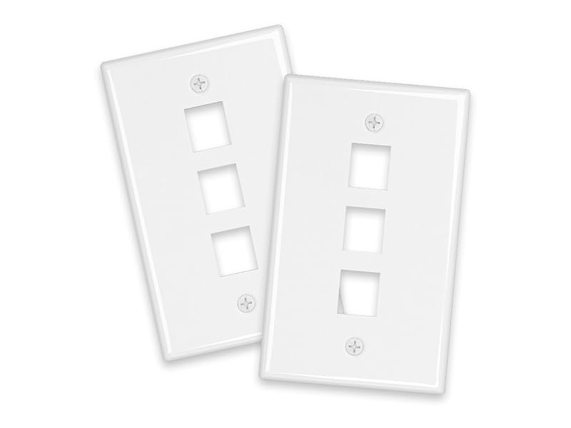 iwillink 10 Pack 3-Port Keystone Jack Wall Plates