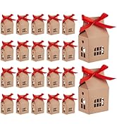 PH PandaHall 36 Sets House Shaped Gift Boxes 2.7x1.9x4.9inch Brown Paper Boxes Cardboard Treat Bo...