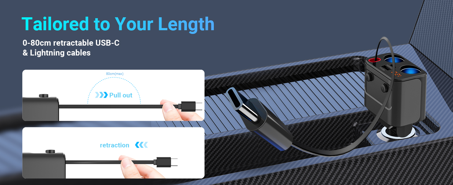 Retractable Car Cigarette Lighter