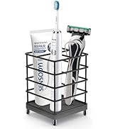 Toothbrush Holders with Quick Drying Mat—Black Toothbrush and Toothpaste Holder for Bathroom—3 Sl...