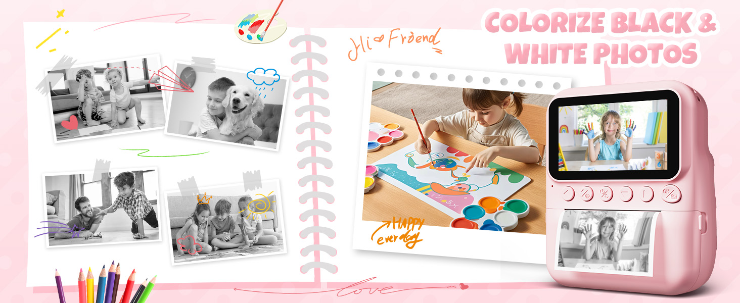 instant cameras that print photos toddler camera toys for ages 3-7 girls