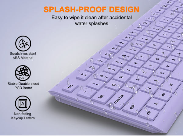 Wireless Keyboard and Mouse Combo, Full Size Silent Ergonomic Keyboard Mouse