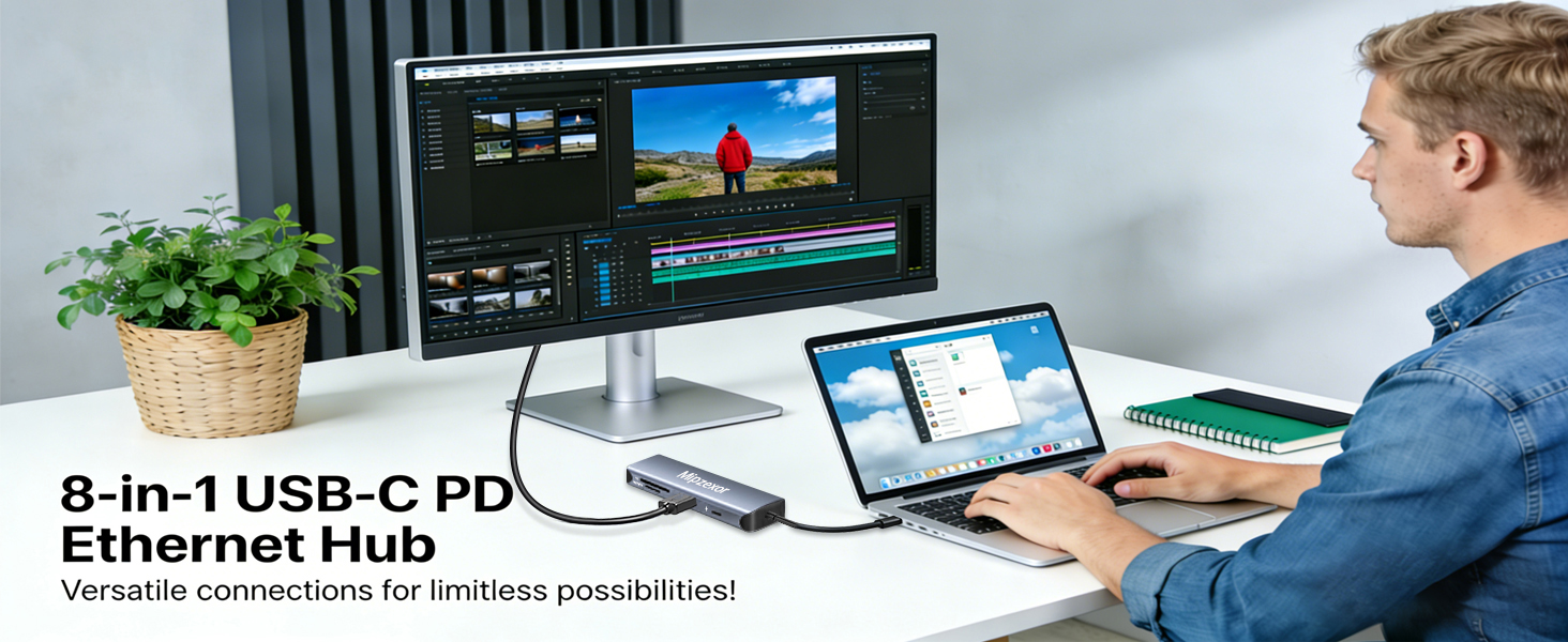 It includes 4K@30Hz HDMI, 1000Mbps Ethernet, 100W PD charging, SD/TF Card reader and 3 USB 3.0 ports