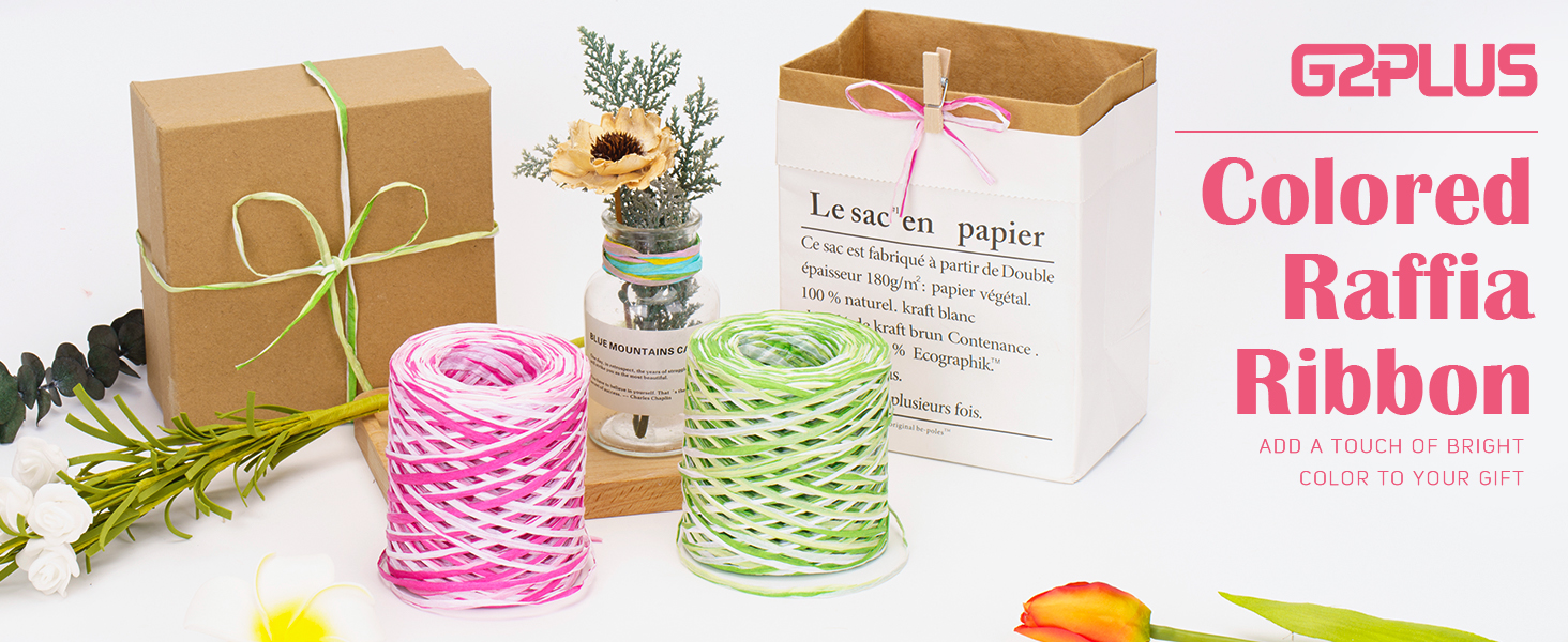 3 Colored Raffia Ribbon