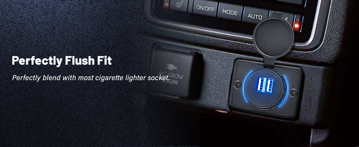 Dual USB car charger socket