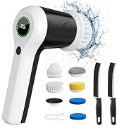 Electric Spin Scrubber, Shower Scrubber with Battery Level Display, Electric Scrubber for Cleanin...