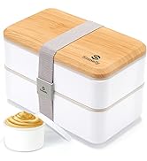 Sinnsally Lunch Box for Adult,1400ml Stackable Japanese Bento Lunch Box for Women,Lunch Container...