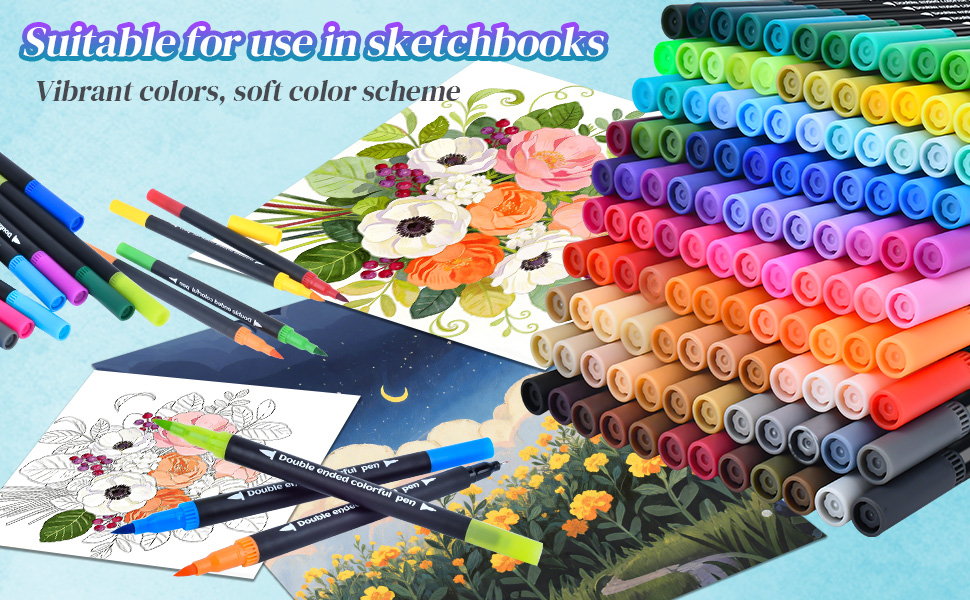 Dual-Tip Art Markers Set