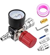 Preciva Air Compressor Pressure Regulator with Dial Gauge, 0-175 PSI Air Gauge for Air Compressor...