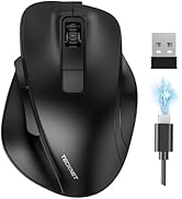 TECKNET Wireless Mouse, Bluetooth Mouse (BT5.0/3.0 &amp; 2.4G) Rechargeable 4800 DPI Silent Mice, Com...