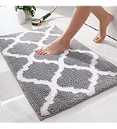 Olanly Luxury Bathroom Rug Mat, Soft and Absorbent Microfiber Bath Rugs, Non-Slip Shaggy Bath Car...