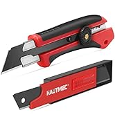 HAUTMEC 25mm Extra Heavy-Duty Utility Knife with 10pcs Blade set, Multi-Purpose Snap-off Box Cutt...