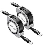 Retractable USB C to USB C Cable(4 Ft, 2Pack),100W USBC 5A Fast Charging Cord, USB Type C Charger...