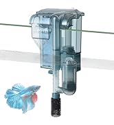 FEDOUR 95GPH Aquarium Hang on Filter, Ultra Quiet Fish Tank Filter, 3W Adjustable External Aquari...