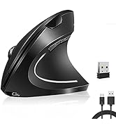 Vassink Wireless Mouse Ergonomic Mouse Rechargeable Vertical Optical Mice with USB Receiver, 6 Bu...