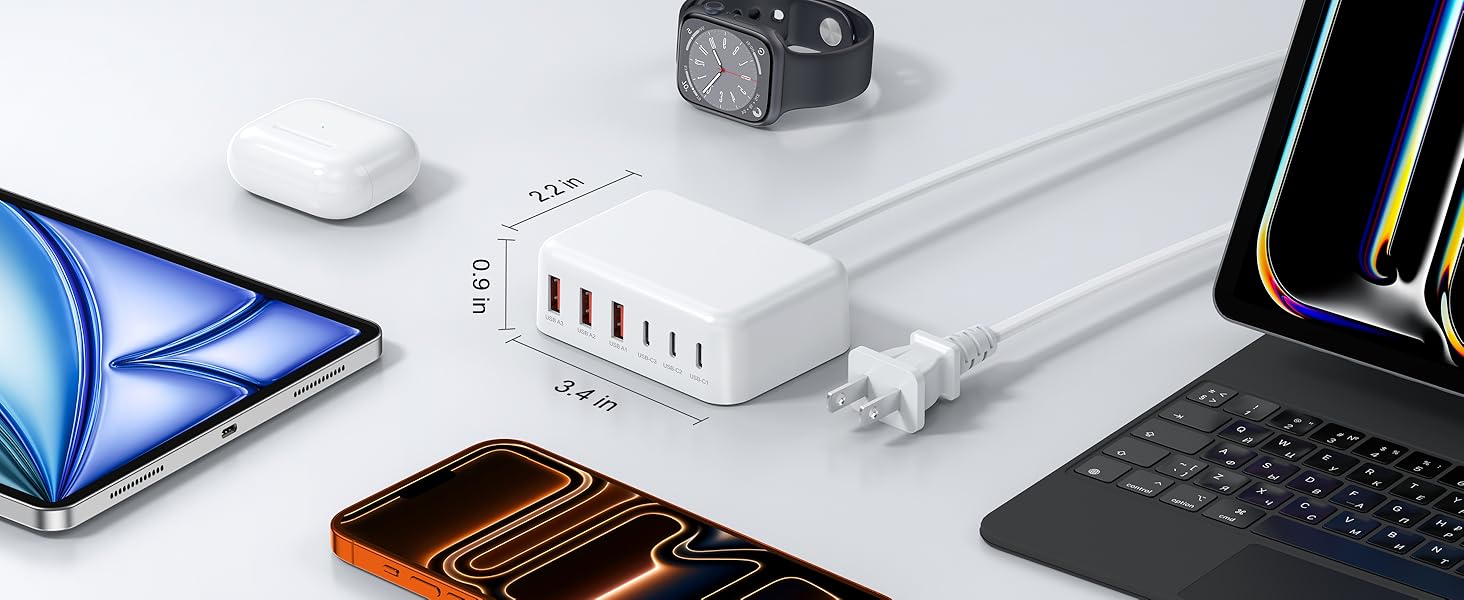 6 Ports for Fast Charging