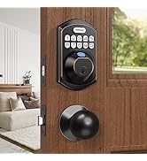 TEEHO TE002K Fingerprint Door Lock Set - Keyless Entry Door Lock with Handle - Door Knob with Key...