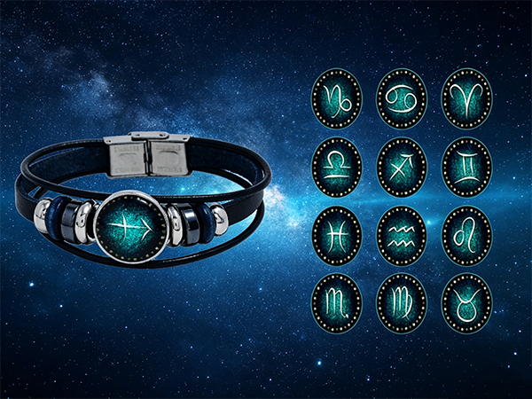 2pcs Constellations Leather Bracelets