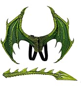 MANO Halloween Dragon Costume Cosplay Carnival Wings Tail Accessory for Kids(Purple)