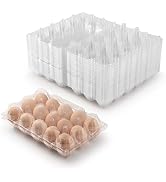 40 Pack Plastic Egg Cartons Cheap Bulk, 1 Dozen Clear Empty Egg Cartons for Chicken Eggs 3x5 Grid...