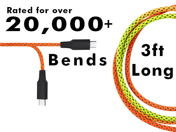 Rated for over 20,000+ Bends 3ft Long