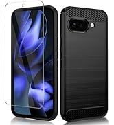 Orzero (2 in 1) Phone Case Compatible for Google Pixel 9a, with 1 Pack Tempered Glass Screen Prot...