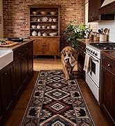 Hallway Runner Rug 2x6 Indoor Door Mat -Western Rug Bear Rustic Cabin Non-Slip Entryway Rug, Low ...
