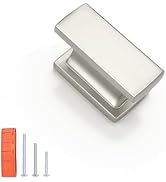 KNOBWELL 10 Pack Brushed Nickel Solid Cabinet Knobs Overall Length 1-1/2 Inch Single Hole Kitchen...