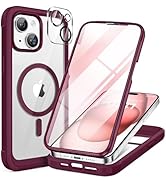 Miracase Glass Series for iPhone 15 Case [Compatible with MagSafe] Full-Body Magnetic Case with B...