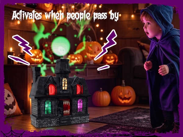 Halloween Projection Haunted House Decor, Colorful Lights