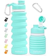Nefeeko Collapsible Water Bottle, 26oz Silicone Foldable Water Bottles Leakproof BPA Free Travel ...
