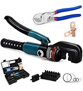 Tivorex Hydraulic Crimping Tool and Cable Cutter, 12 AWG to 00 (2/0), 10 Tons Electrical Terminal...