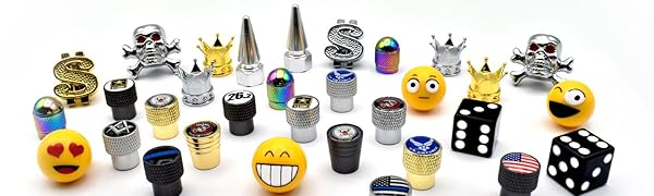 Elektroplate Chrome Emblems Valve Stem Caps