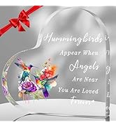 Hordely 5.9" x 5.9" Acrylic Hummingbird Gifts for Women, Heart Hummingbird Decor Bird Lover Chris...