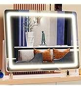 Gvnkvn 24.2" x 18.9" Vanity Mirror with Lights,LED Makeup Mirror,Lighted Makeup Mirror,Light up M...