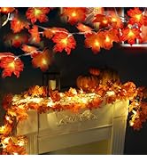 TURNMEON 2 Pack Fall Decor Enlarged Maples Leafed Fall Decorations for Home Fall Lights Thick Lea...