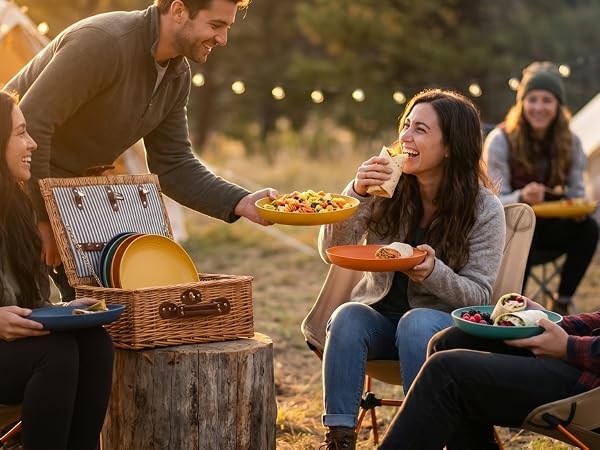 party plates plastic plates for party picnic essentials outdoor dinner plates travel plate 