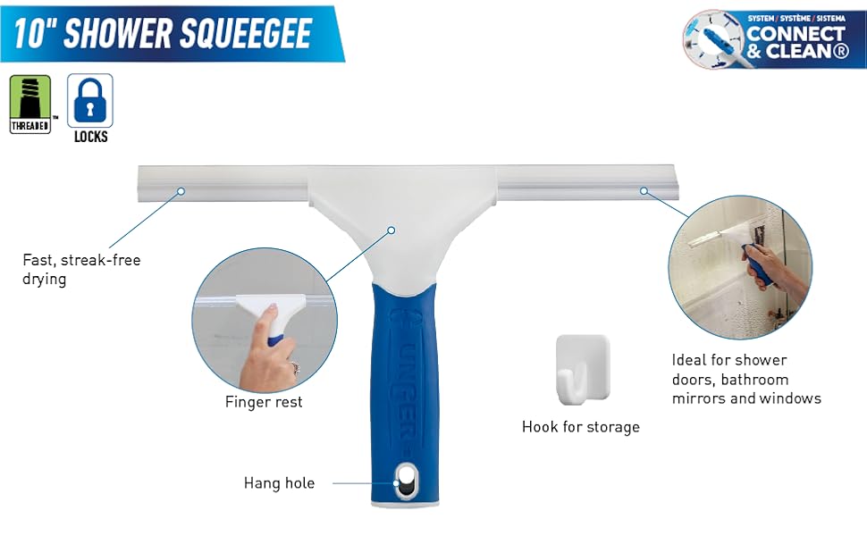 Unger 10&amp;#34; Shower Squeegee Features